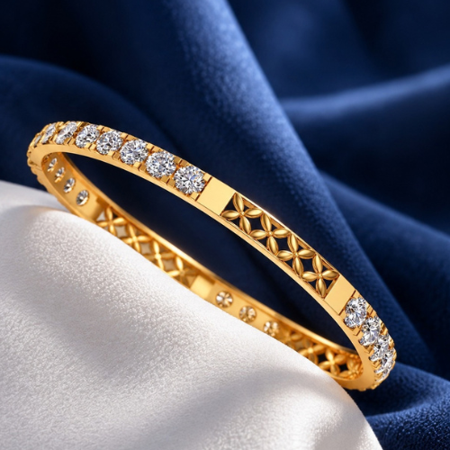 Amiraf Jewellers • Beaded Swirl Diamond Bangle